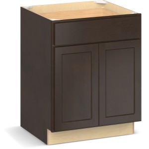 RELIABILT Parkstone II Base Cabinet, Espresso Stained, 27" W, 2 Doors 1 Drawer, Fully Assembled - 641017 | Lowe's Pro Supply